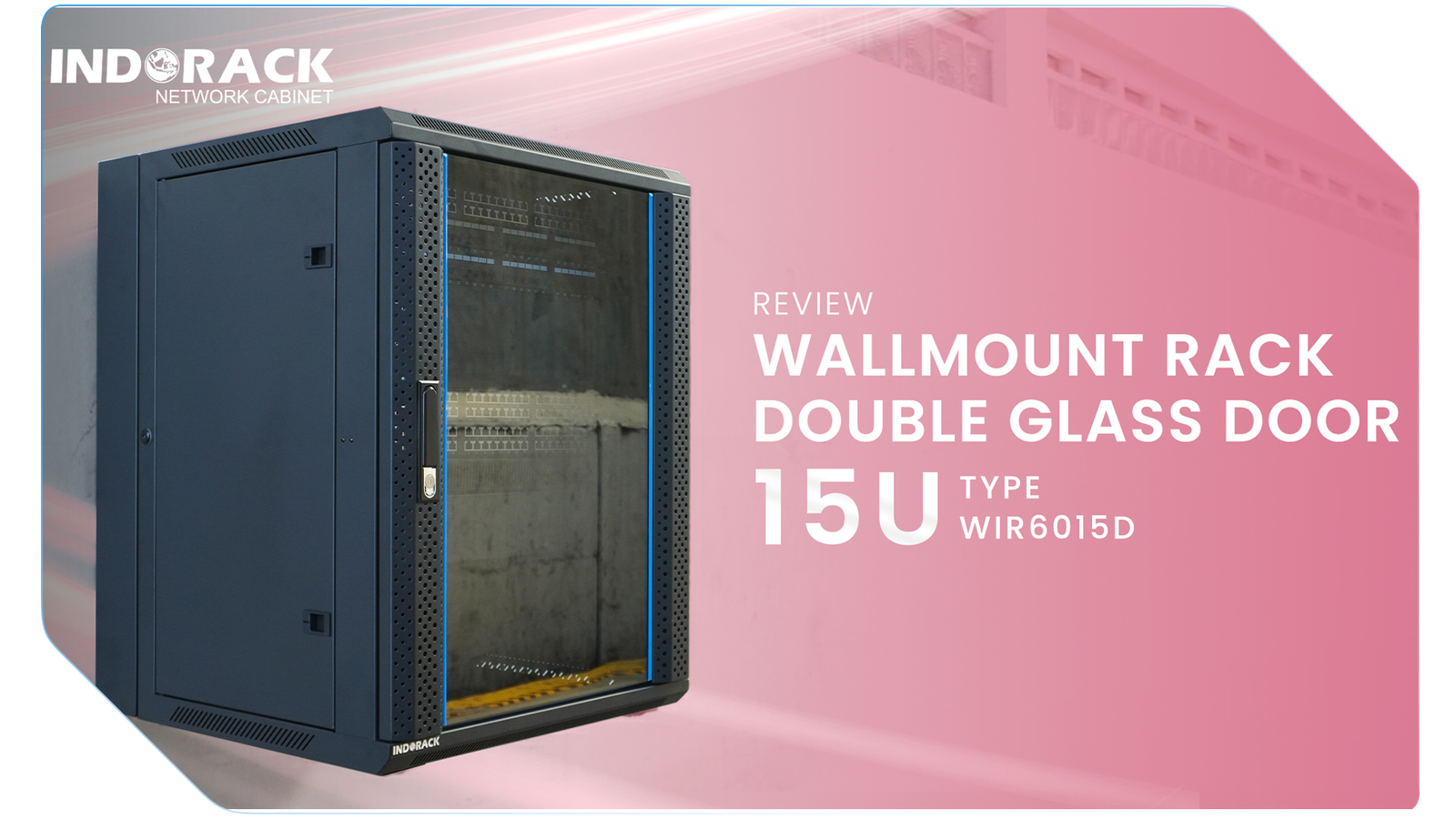 Wallmount Rack Double Glass Door 15U
